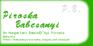 piroska babcsanyi business card